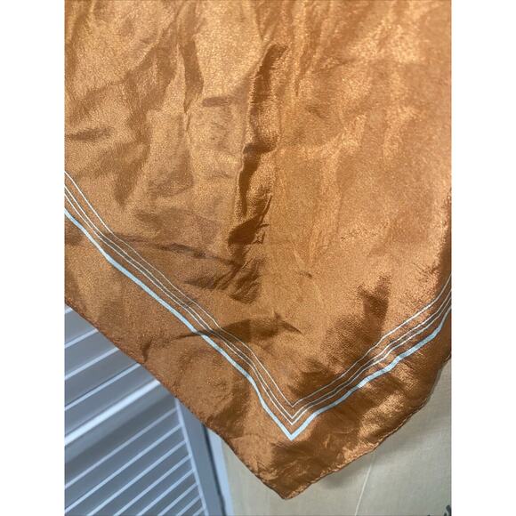 Cacharel For Glentex 100% Silk Square Scarf Japan Vintage Burnt Orange 1970's - Picture 2 of 8